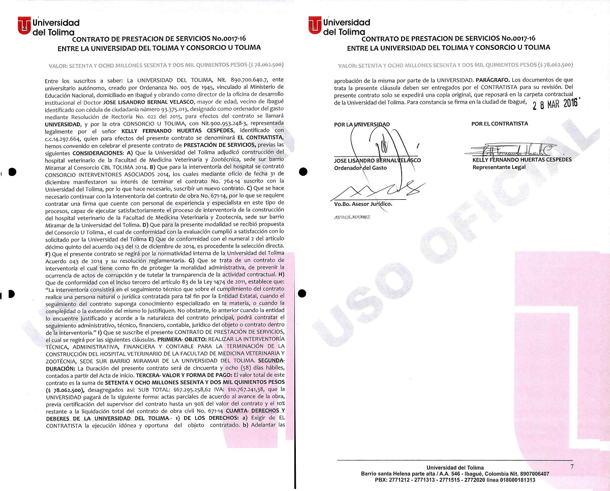 Contrato UT- C.Tolima